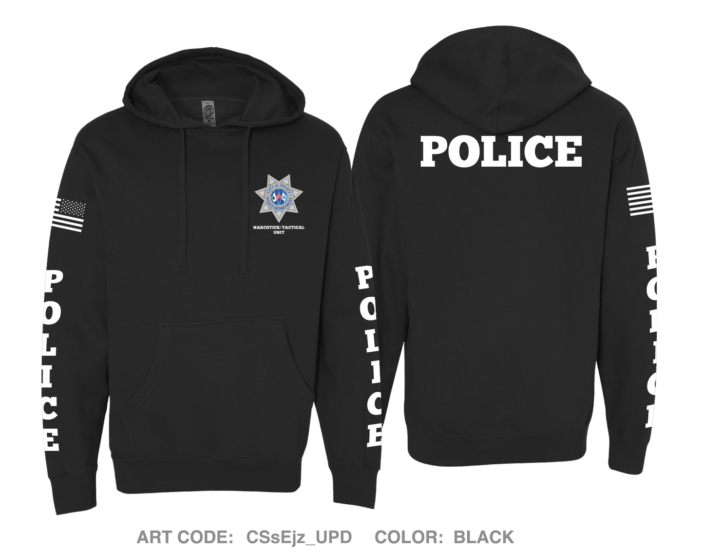 Joliet Police Department Comfort Unisex Hooded Sweatshirt - CSsEjz_UPD