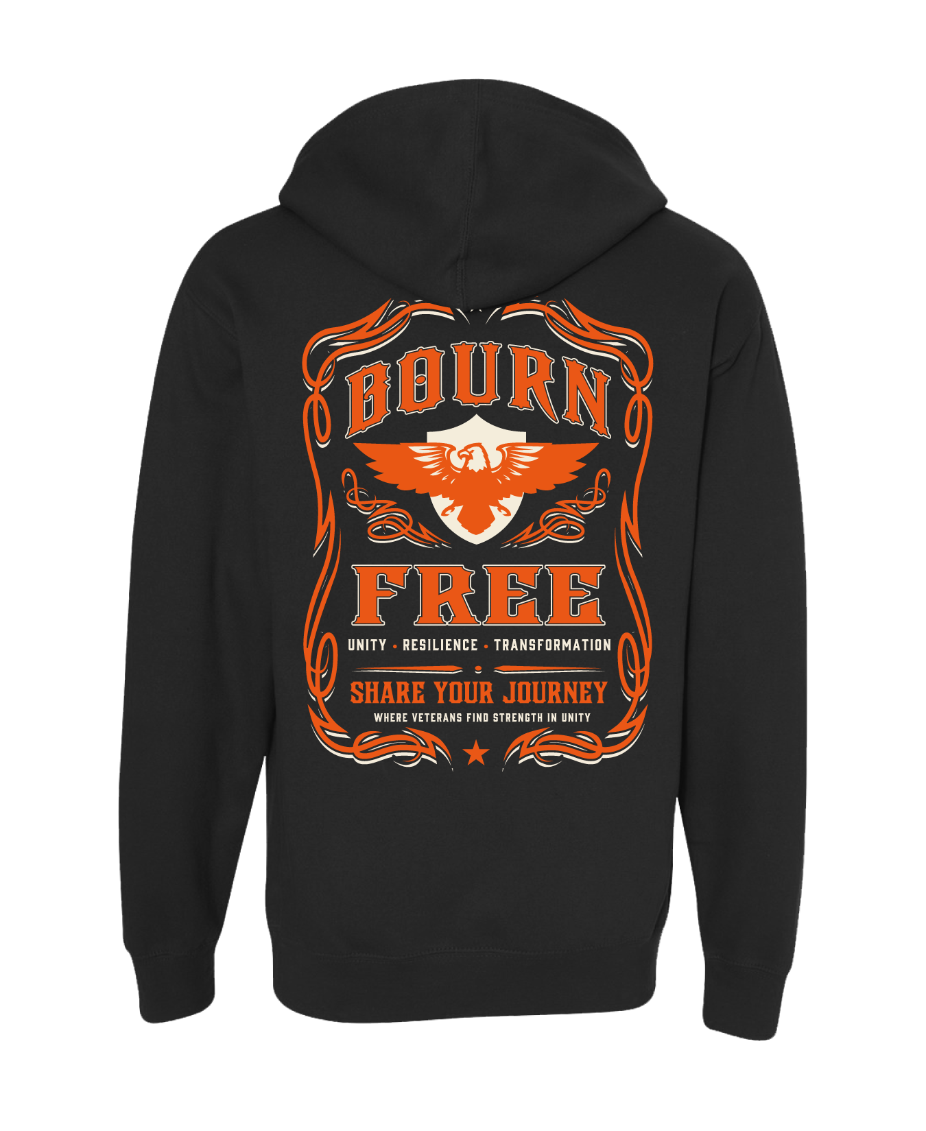 Bourn Free Comfort Unisex Hooded Sweatshirt - Unity.Resilience.Transformation