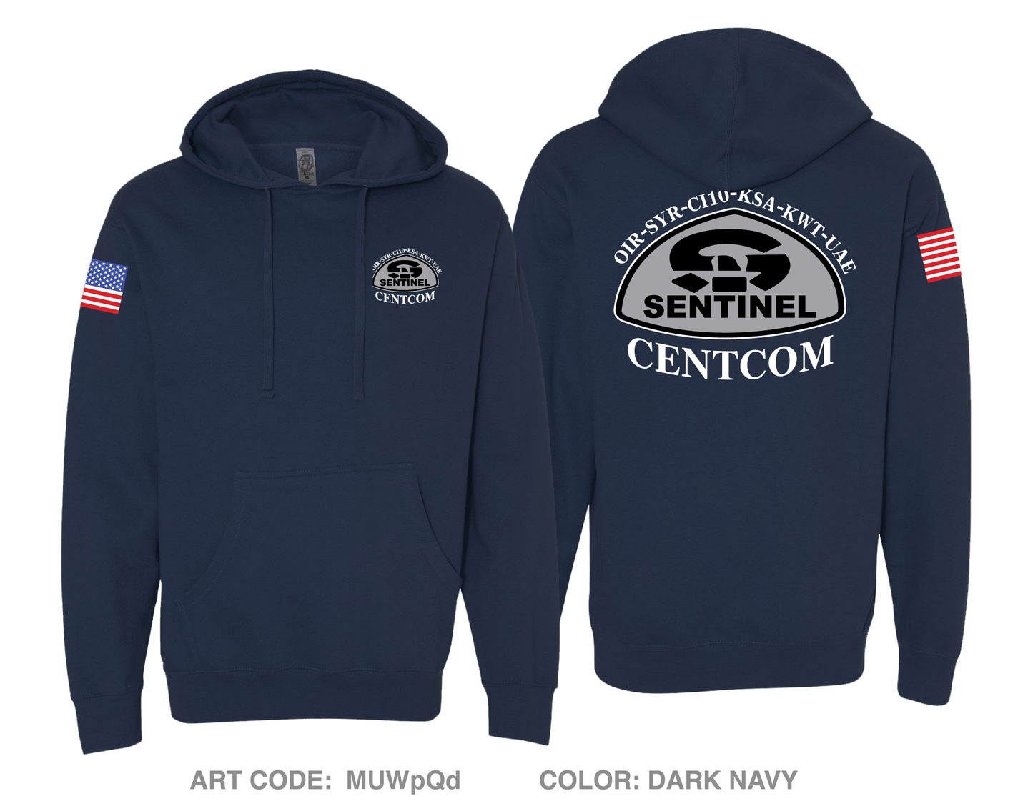 Centcom Sentinel Comfort Unisex Hooded Sweatshirt - MUWpQd