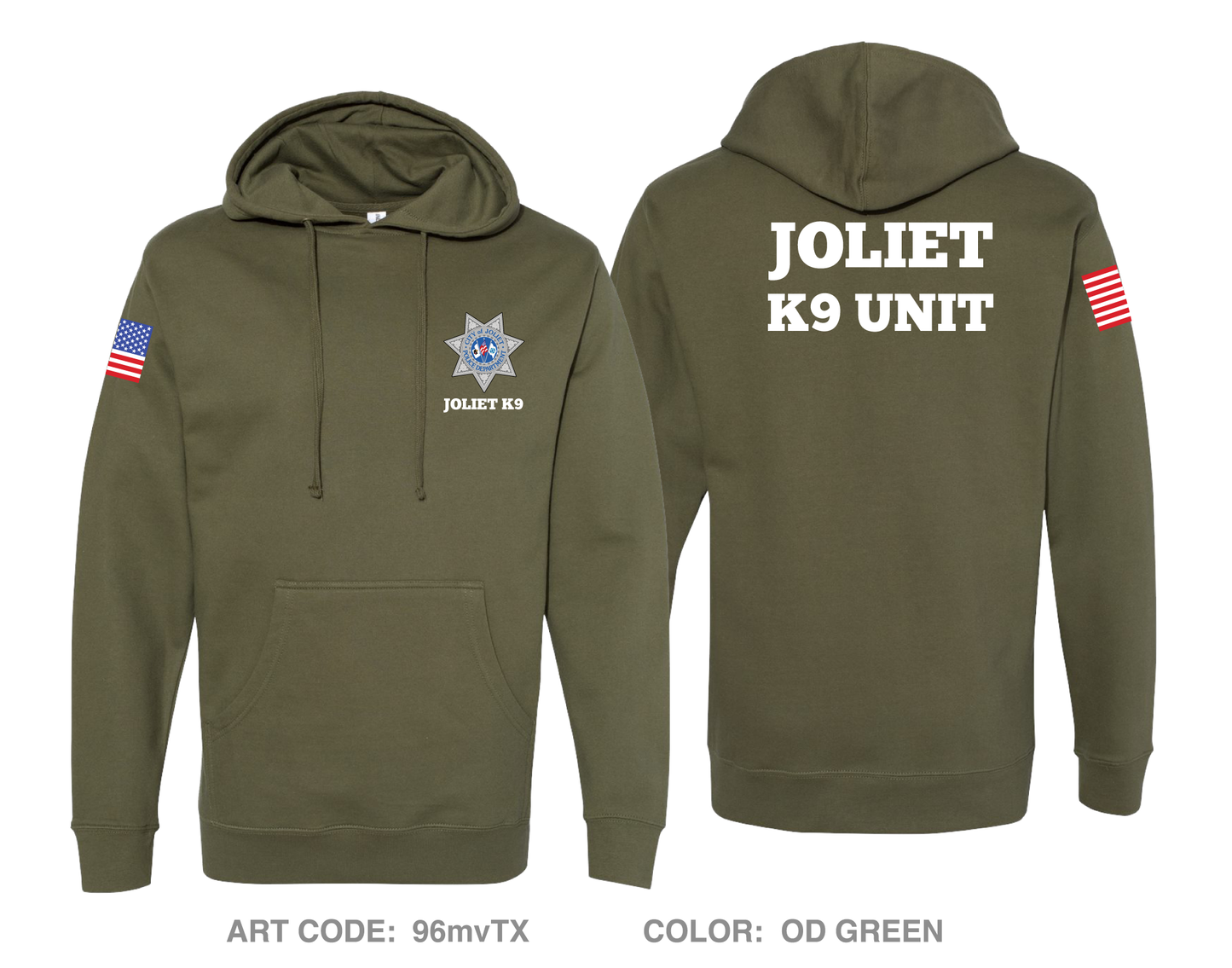 Joliet Police K9 Unit Comfort Unisex Hooded Sweatshirt - 96mvTX