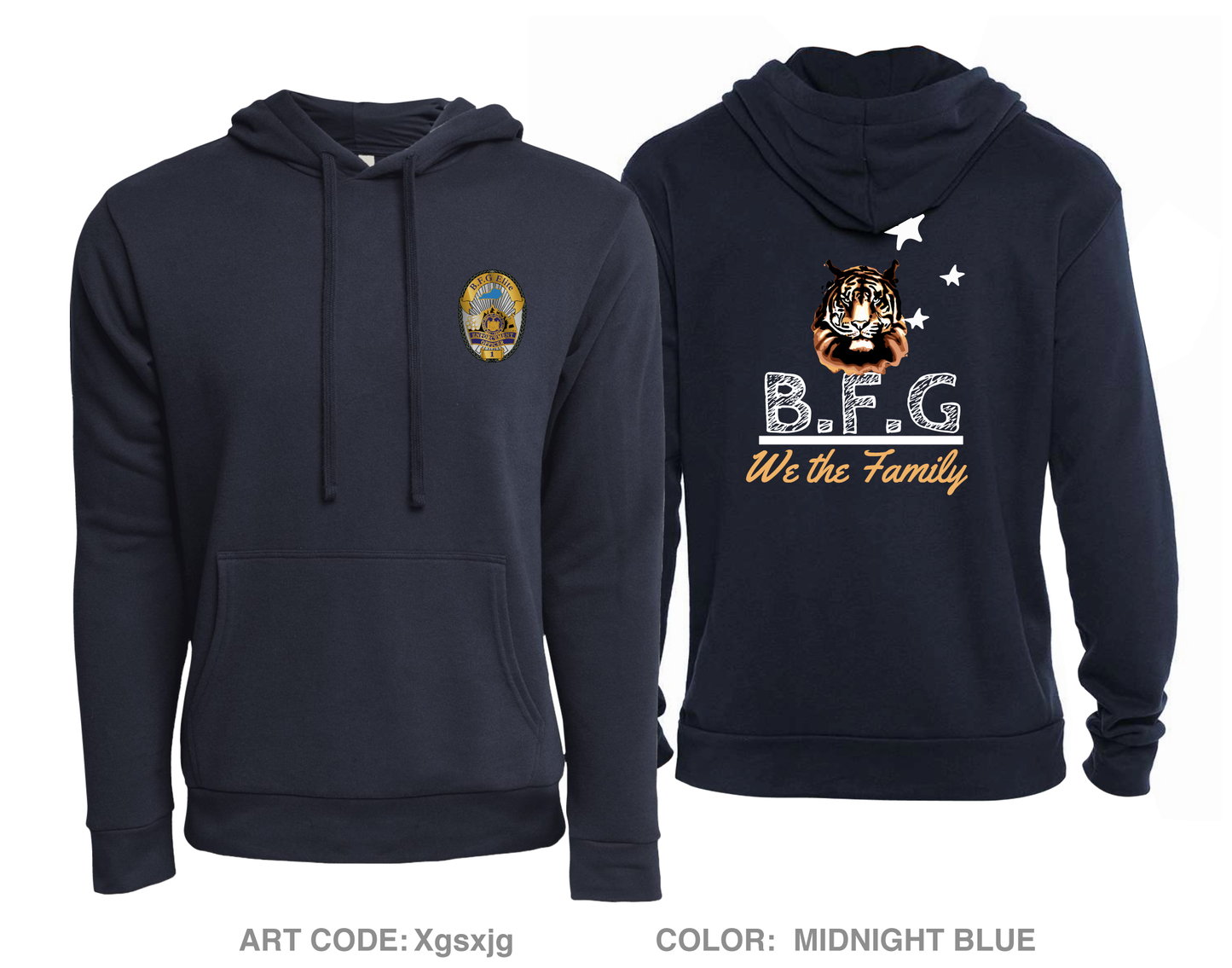 BFG elite FundRaising Collection Comfort Unisex Hooded Sweatshirt - Xgsxjg