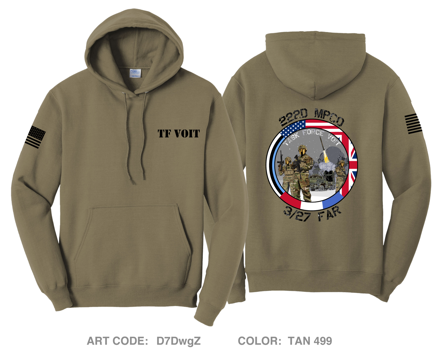 Task Force Voit Comfort Unisex Hooded Sweatshirt - D7DwgZ