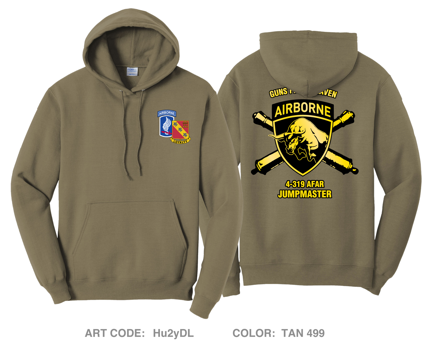 Bull Battery 4-319th AFAR Comfort Unisex Hooded Sweatshirt - Hu2yDL