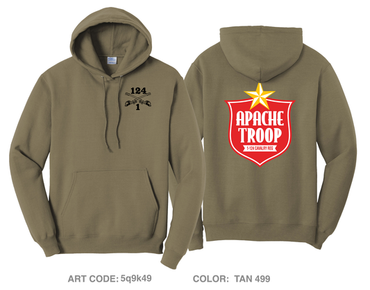 A Troop 1|124th Cavalry Reg Comfort Unisex Hooded Sweatshirt - 5q9k49