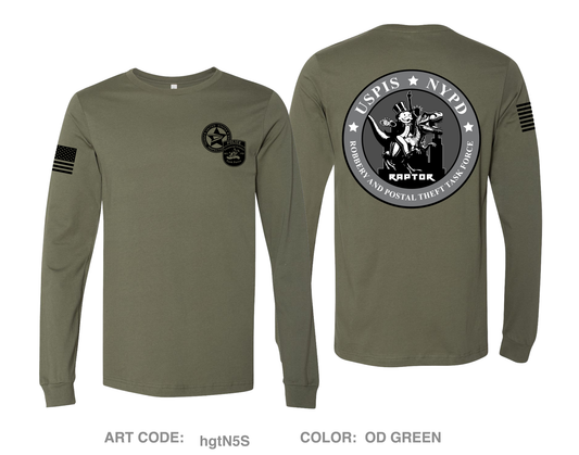 USPIS|NYPD RAPTOR Task Force Comfort Unisex Cotton LS Tee - hgtN5S