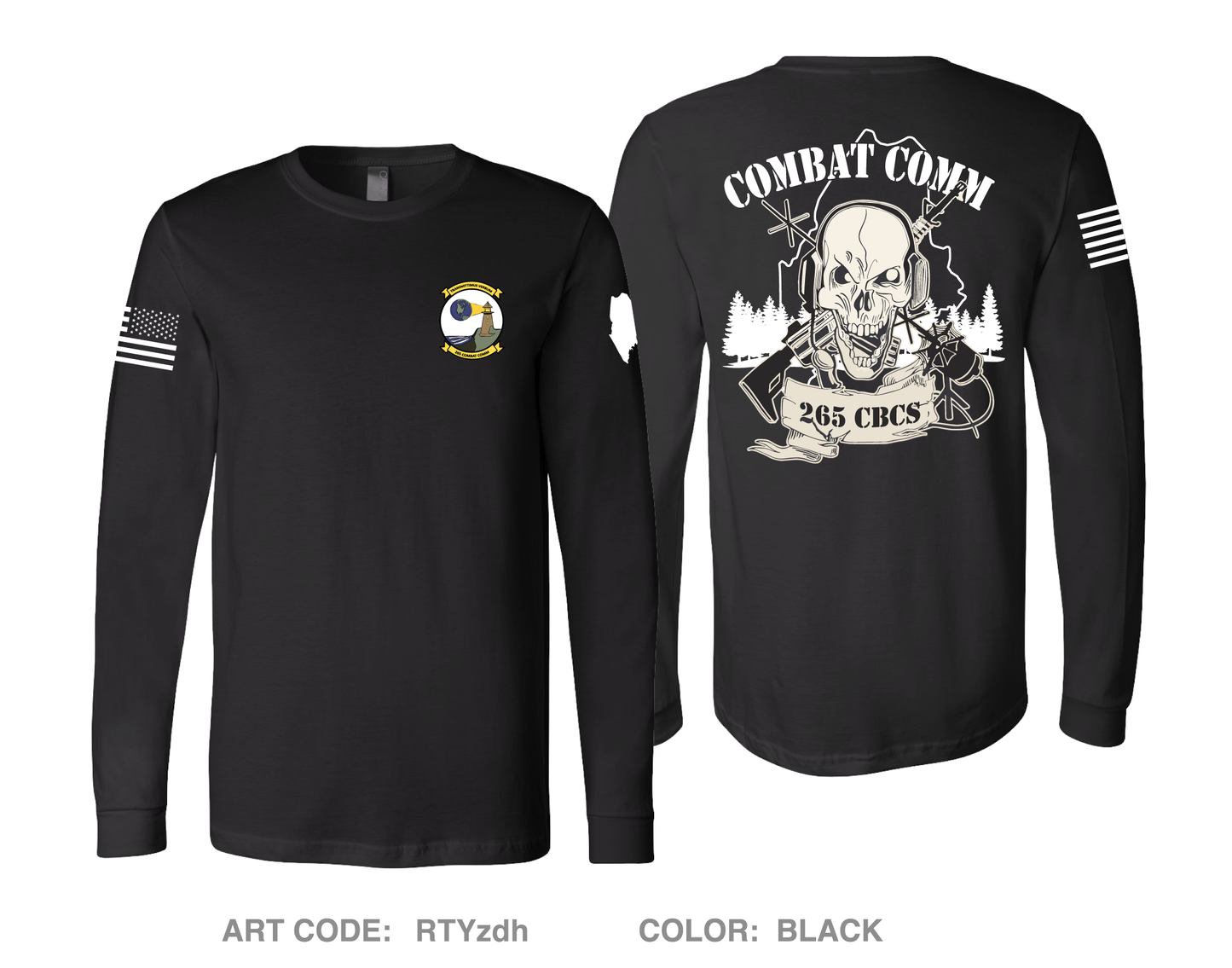 265 COMBAT COMMUNICATIONS SQUADRON Comfort Men's Cotton LS Tee - RTYzdh