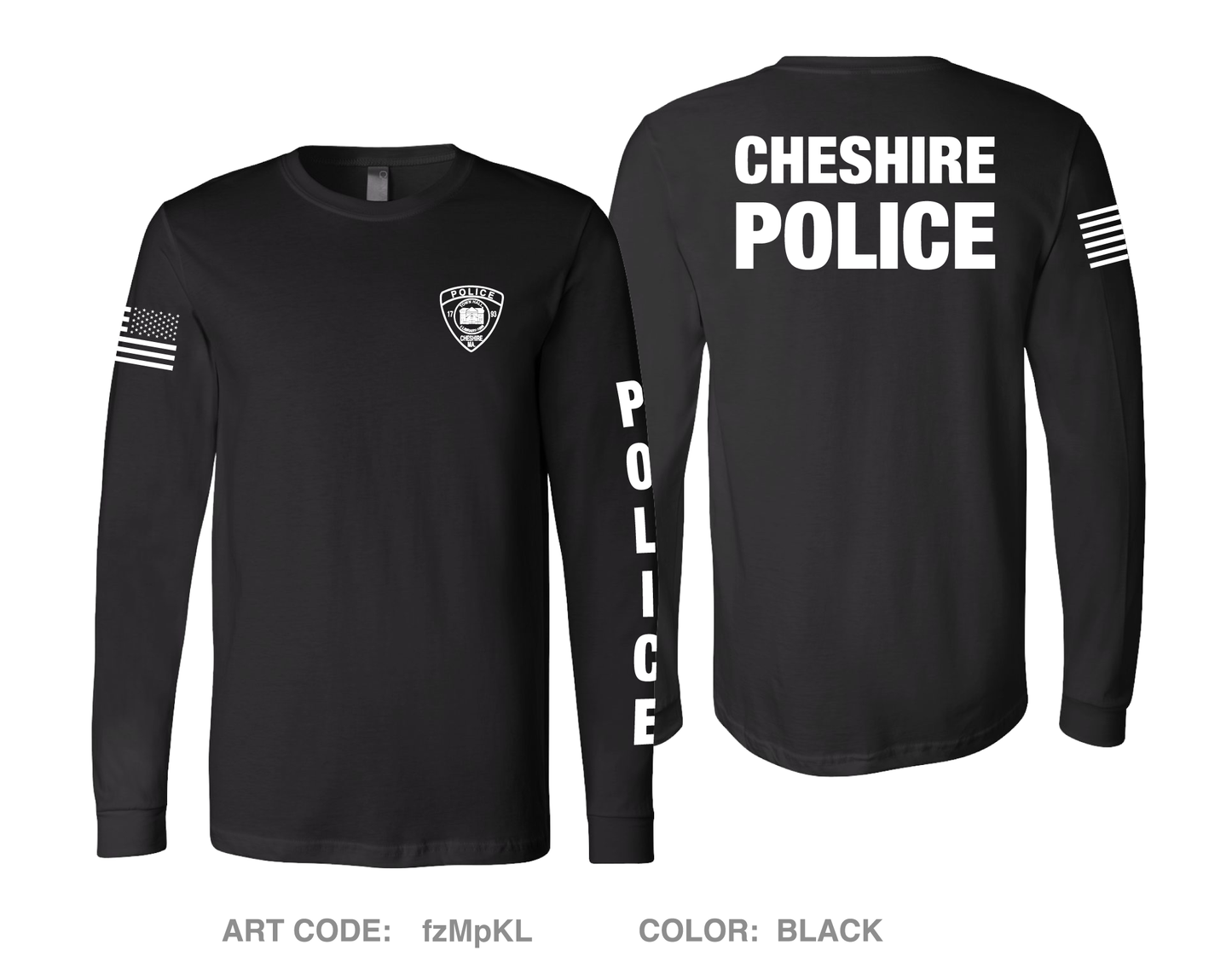 Cheshire Police Department Comfort Unisex Cotton LS Tee - fzMpKL