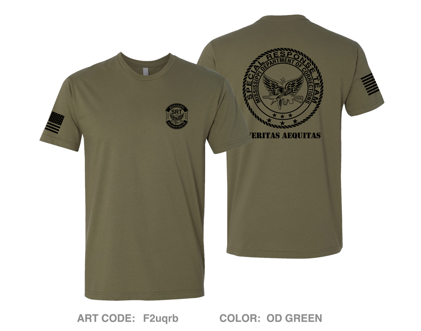 Mississippi Department of Corrections Special Response Team Comfort Unisex Cotton SS Tee - F2uqrb