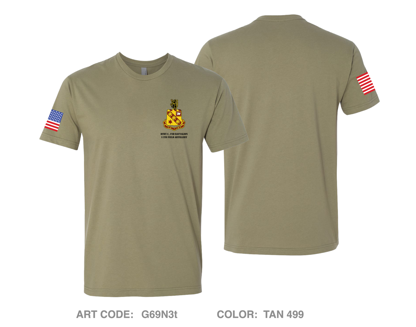 Battery C, 2D Battalion, 11th Field Artillery Regt. Comfort Unisex Cotton SS Tee - G69N3t