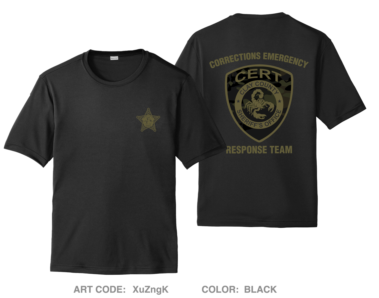 CERT Corrections Emergency Response Team Hi-Tech Performance Unisex SS Tee - XuZngK