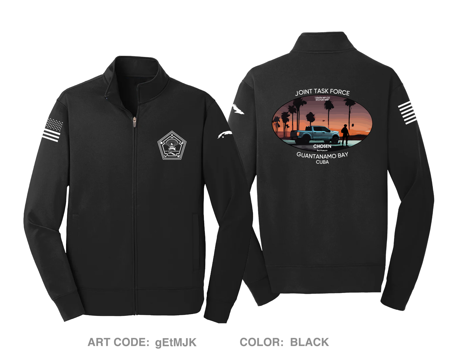 1304th MP CO: 3rd Platoon Hi-Tech Performance Full-Zip Fleece Jacket - gEtMJK