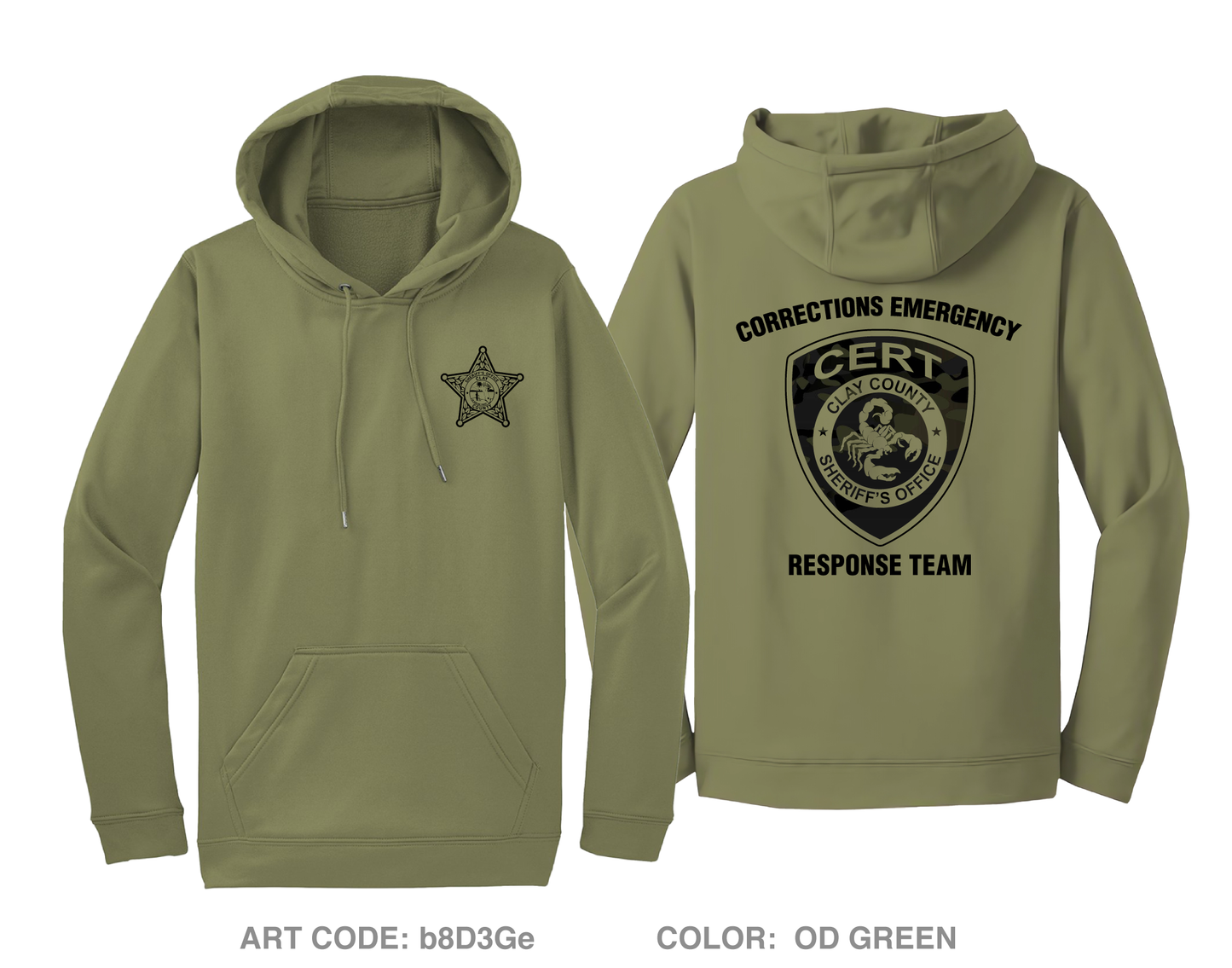 CERT Corrections Emergency Response Team Hi-Tech Performance Hoodie - b8D3Ge