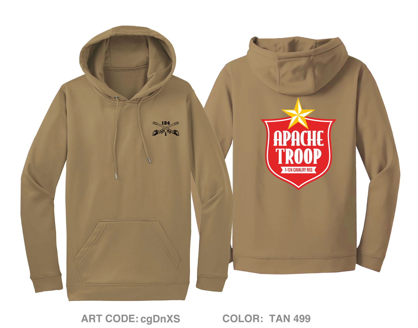 A Troop 1|124th Cavalry Reg Hi-Tech Performance Hoodie - cgDnXS