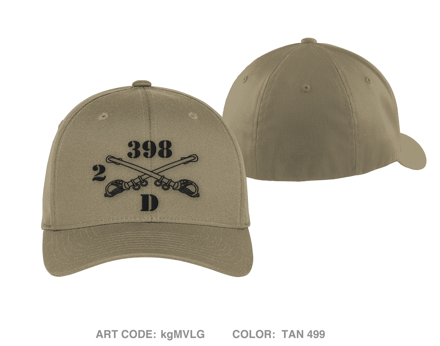 D troop 2-398th CAV OSUT Embroidered Flexfit Cap - kgMVLG