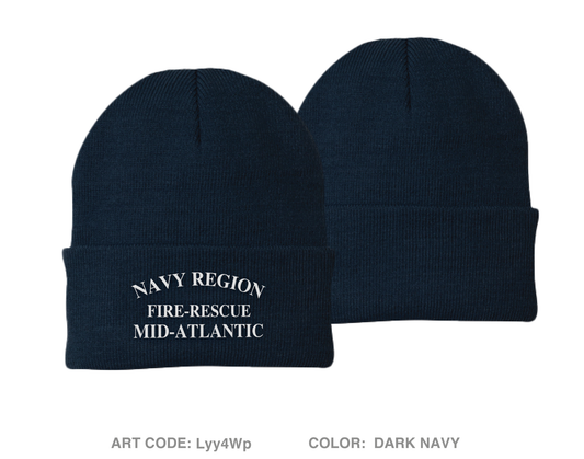 Naval Station Newport Fire and Emergency Embroidered Knit Beanie - Lyy4Wp