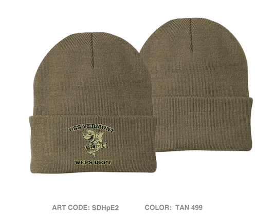 Uss Vermont Embroidered Knit Beanie - SDHpE2