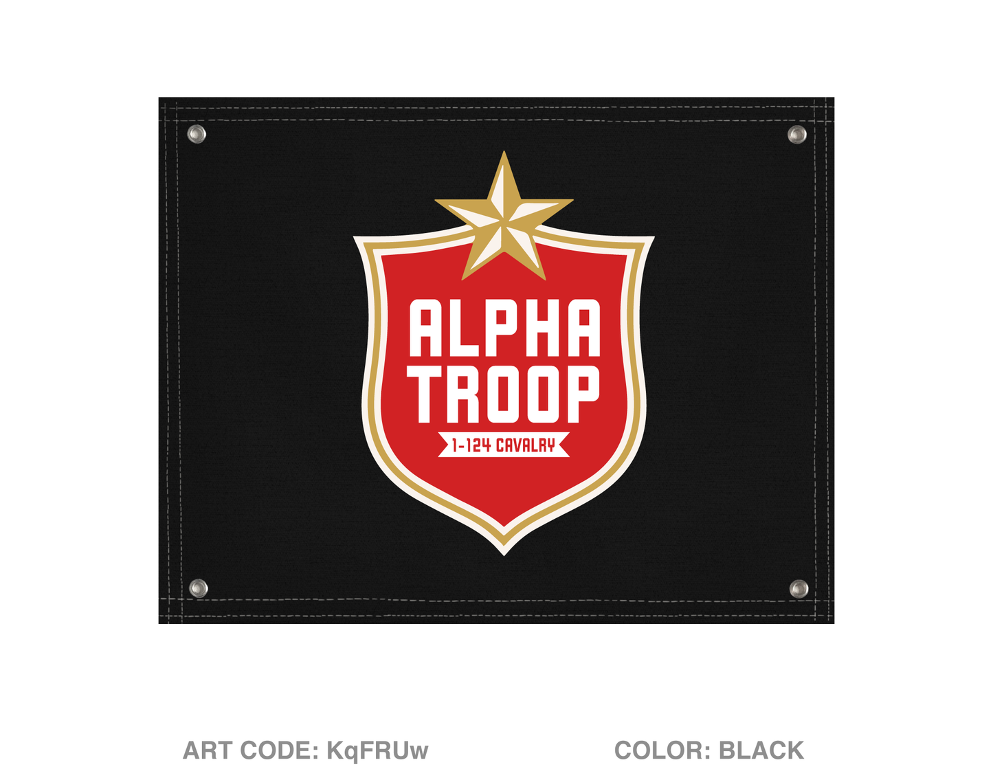 A Troop 1|124th Cavalry Reg Banner Flag - KqFRUw