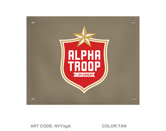 A Troop 1|124th Cavalry Reg Banner Flag - NVYxgA