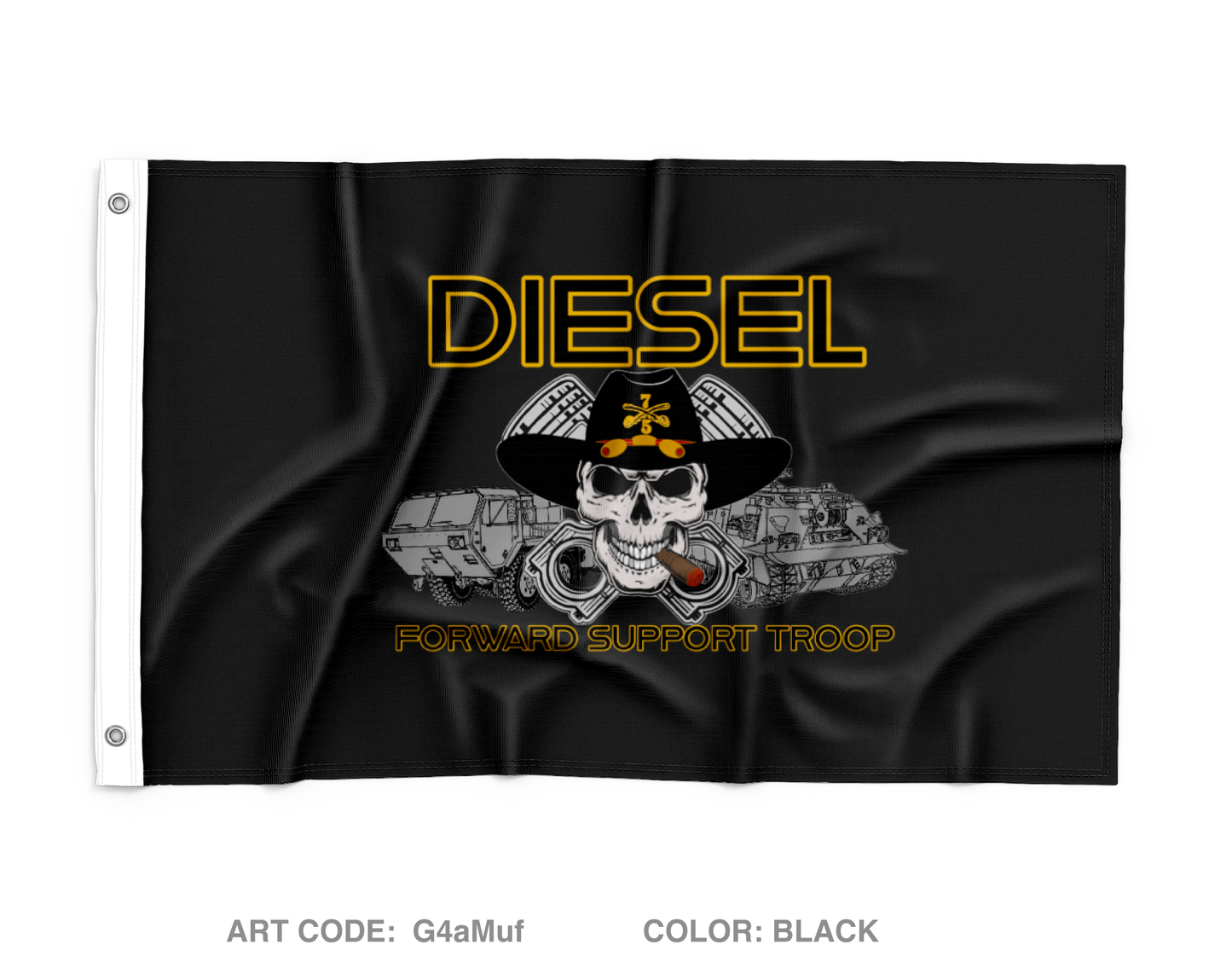 Diesel Troop, 5|7 CAV, 1 ABCT, 3 ID Wall Flag - G4aMuf