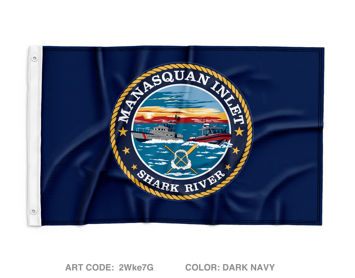 USCG Station Manasquan Inlet, NJ Wall Flag - 2Wke7G