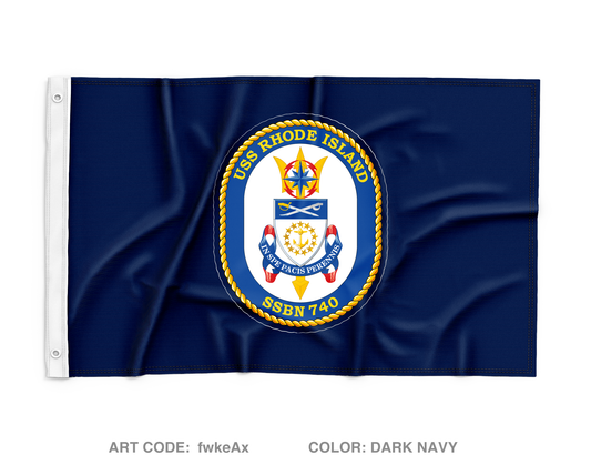 USS Rhode Island SSBN 740 Wall Flag - fwkeAx