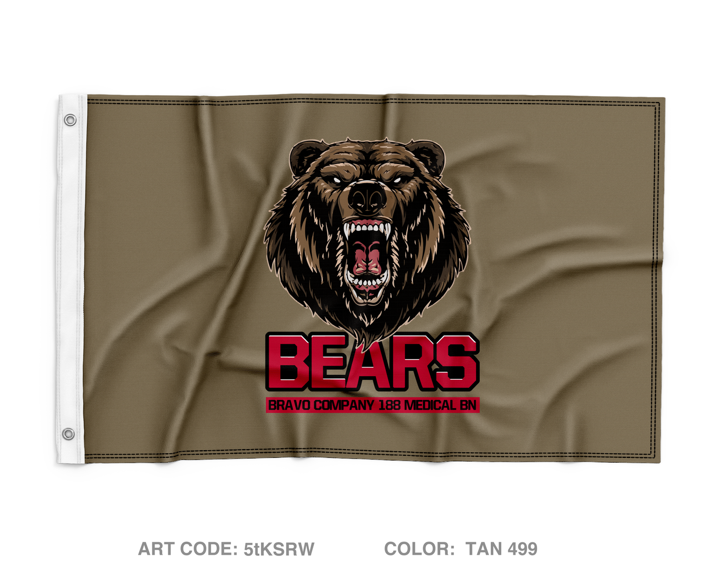 Bravo Company 188th MED BN Wall Flag - 5tKSRW