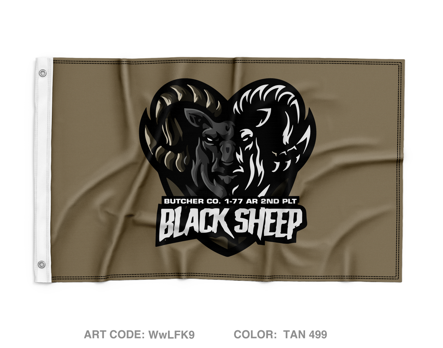 B Co, 1-77 AR, 3 ABCT, 1 AD Wall Flag - WwLFK9