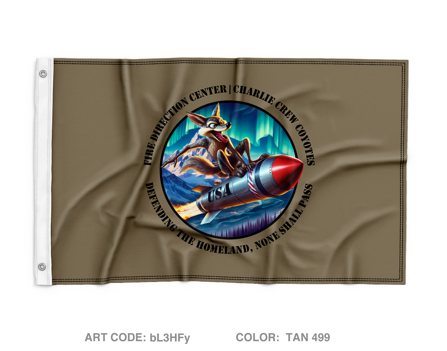 49th Missile Defense Battalion Charlie Crew Wall Flag - bL3HFy