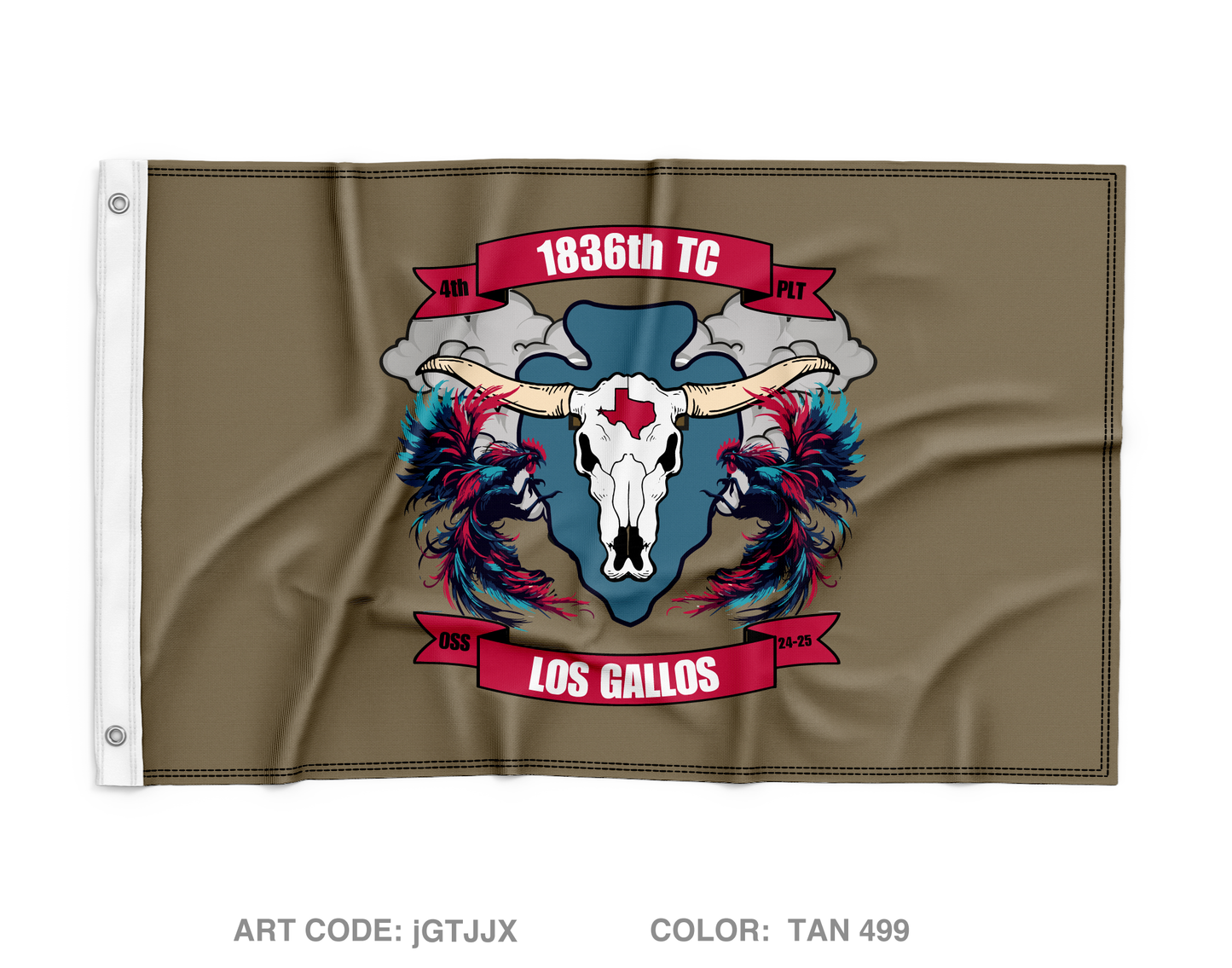 4th Plt 1836th Combat HET Co Wall Flag - jGTJJX