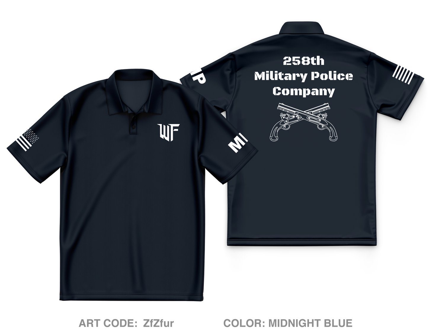 258 Military Police Company Core Men's SS Performance Polo - ZfZfur