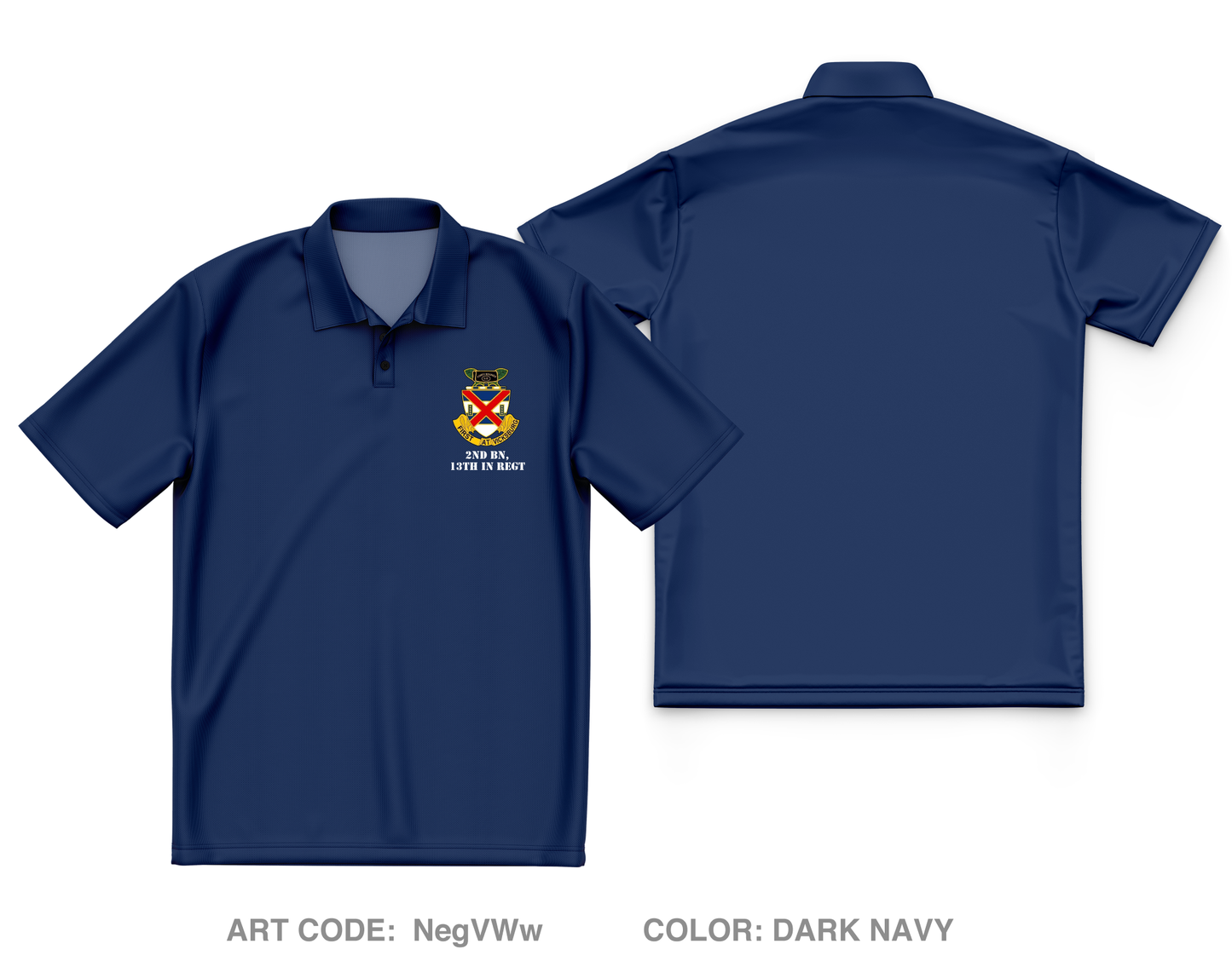 2 BN 13th INF Core Men's SS Performance Polo - NegVWw