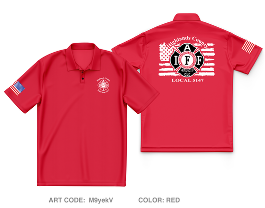 Highlands County Professional EMS & Firefighters Local 5147 Core Men's SS Performance Polo - M9yekV