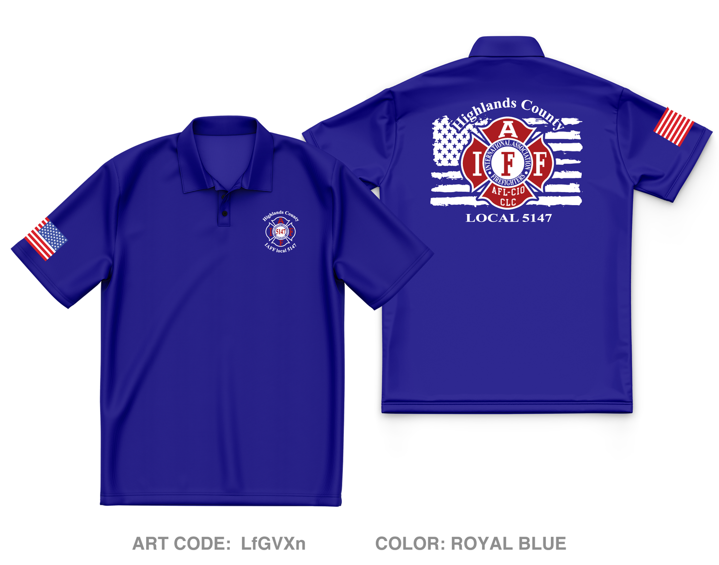 Highlands County Professional EMS & Firefighters Local 5147 Core Men's SS Performance Polo - LfGVXn