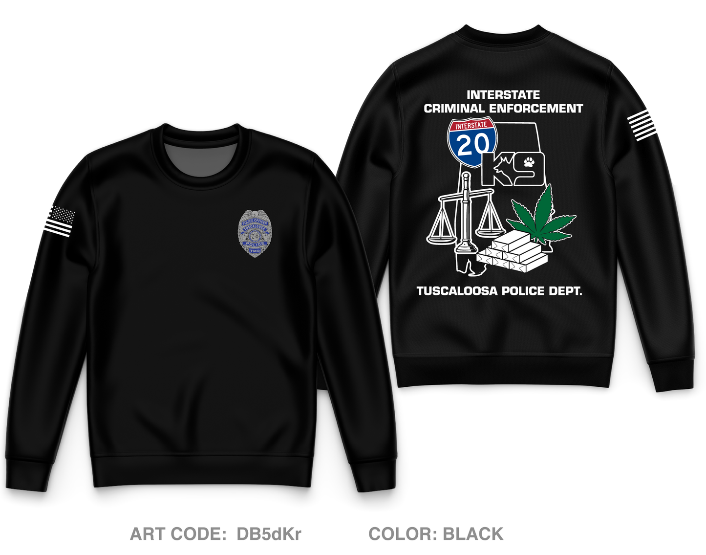 Interstate criminal enforcement Core Men's Crewneck Performance Sweatshirt - 3yFXrx