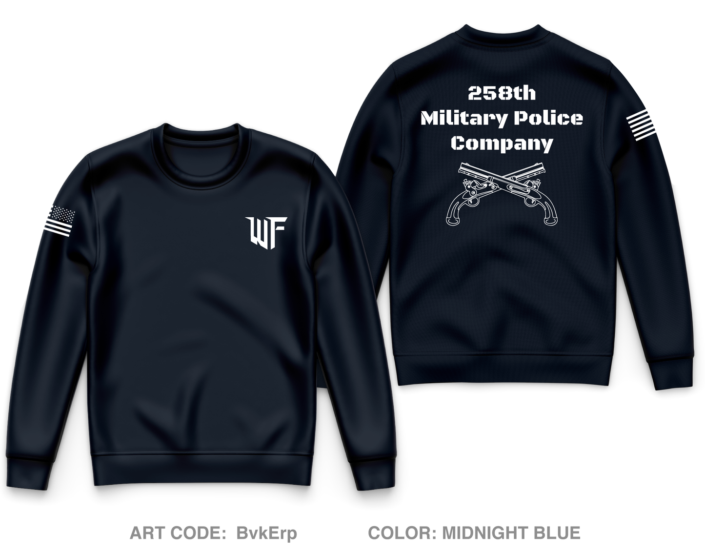 258 Military Police Company Core Men's Crewneck Performance Sweatshirt - BvkErp