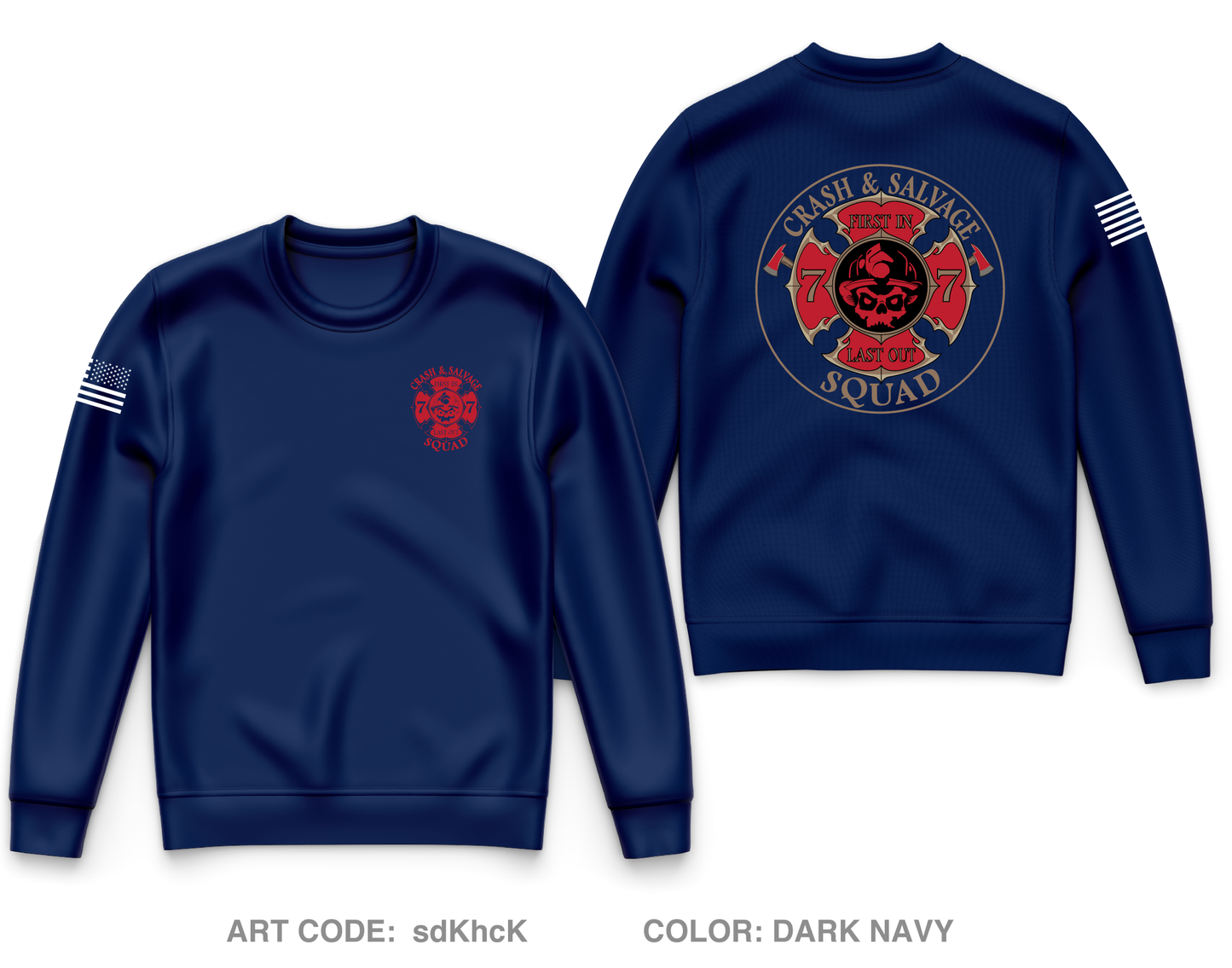 Crash and Salvage Squad Core Men's Crewneck Performance Sweatshirt - sdKhcK