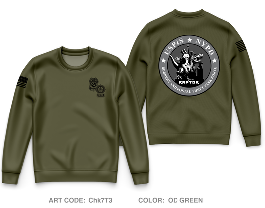 USPIS|NYPD RAPTOR Task Force Core Men's Crewneck Performance Sweatshirt - Chk7T3