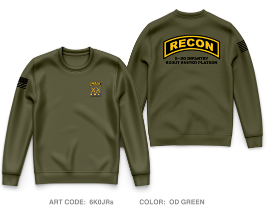 5-20 INFANTRY SCOUT/SNIPER PLATOON Store 1 Core Men's Crewneck Performance Sweatshirt - 6K0JRs