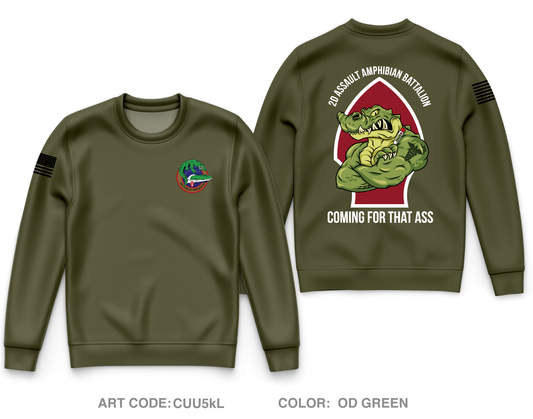 2d Assault Amphibian Battalion Core Men's Crewneck Performance Sweatshirt - CUU5kL