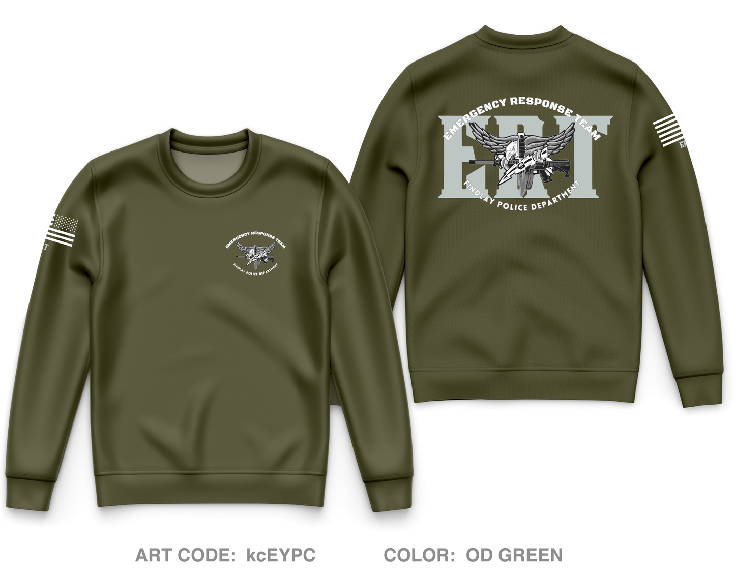 Findlay Police Department ERT Core Men's Crewneck Performance Sweatshirt - kcEYPC