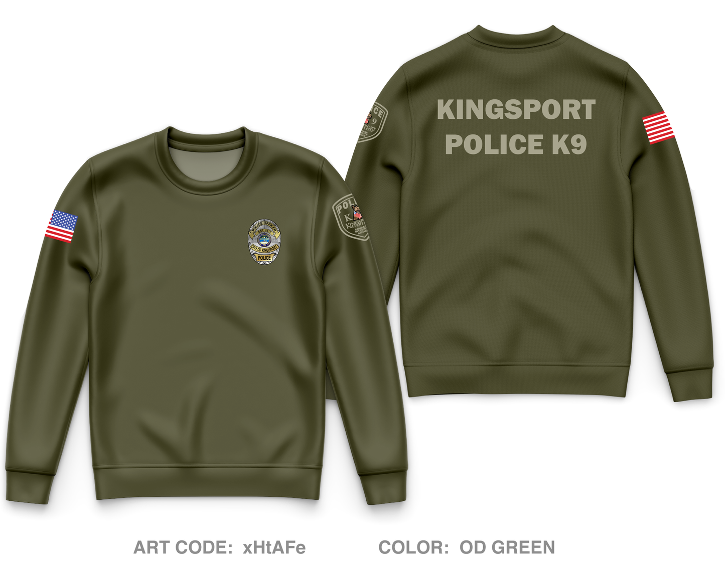 Kingsport Police Department Core Men's Crewneck Performance Sweatshirt - xHtAFe