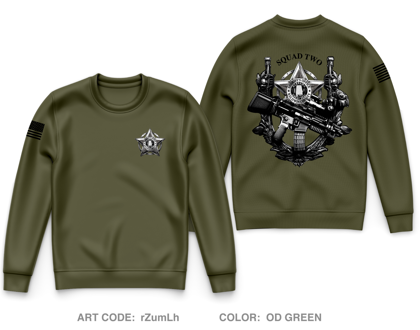 Baldwin County Sheriff’s Office Squad 2 Core Men's Crewneck Performance Sweatshirt - rZumLh