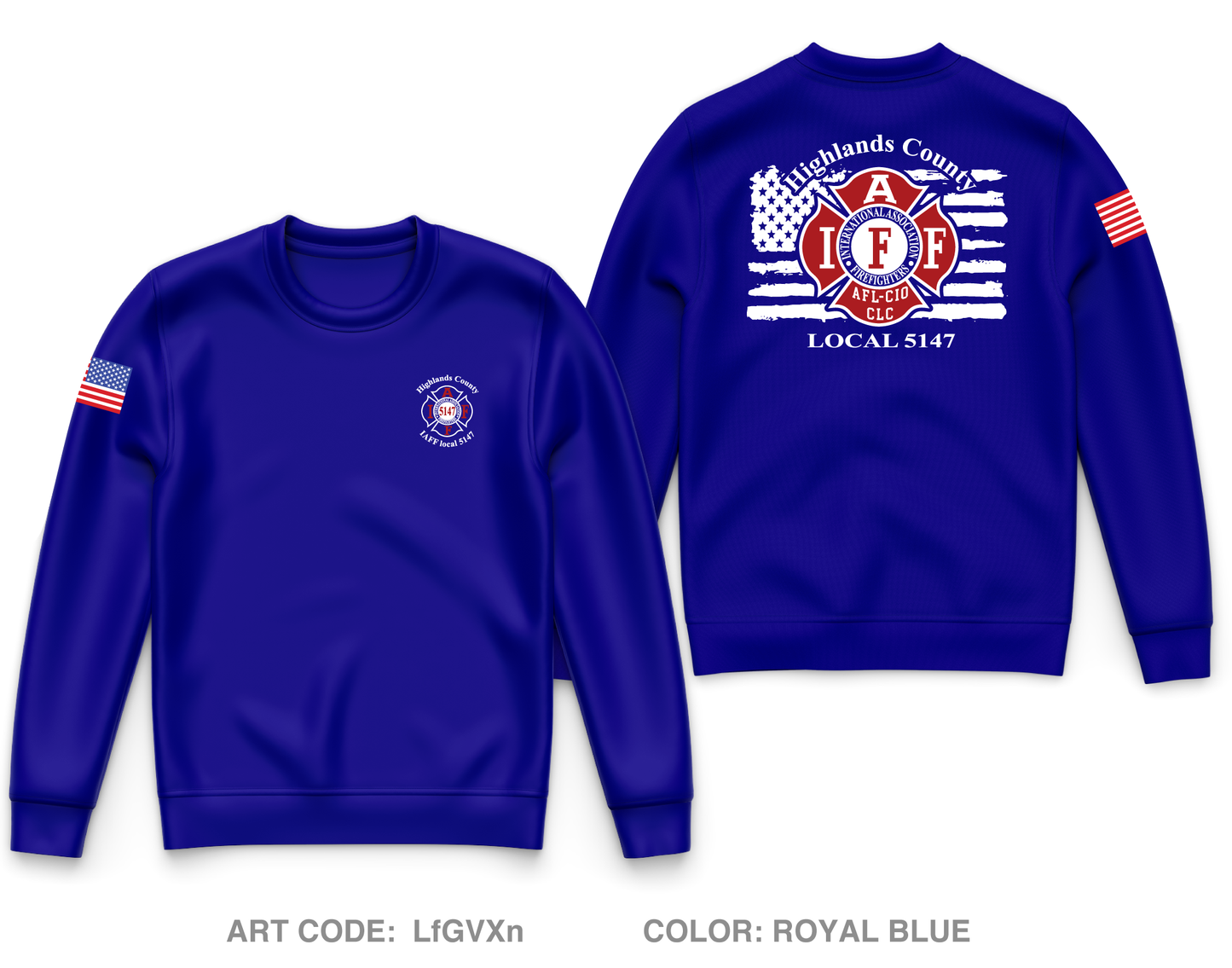 Highlands County Professional EMS & Firefighters Local 5147 Core Men's Crewneck Performance Sweatshirt - LfGVXn