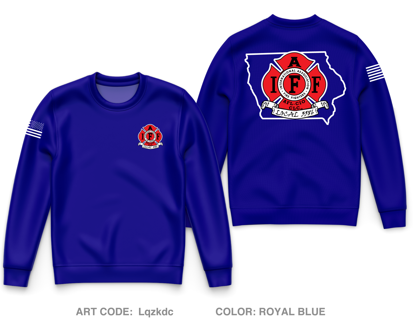 IAFF Local 3586 Core Men's Crewneck Performance Sweatshirt - Lqzkdc