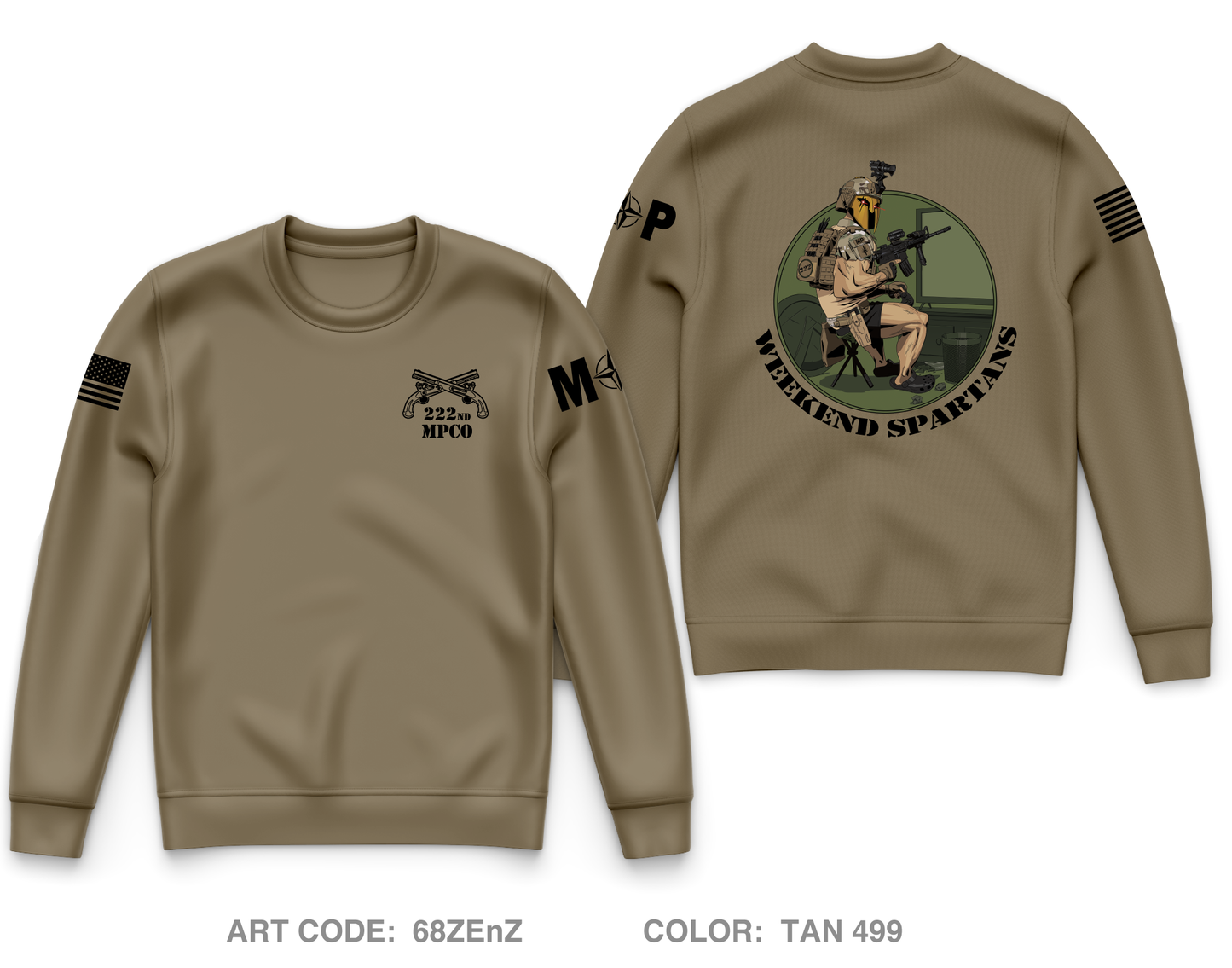 222 Military Police Company Core Men's Crewneck Performance Sweatshirt - 68ZEnZ