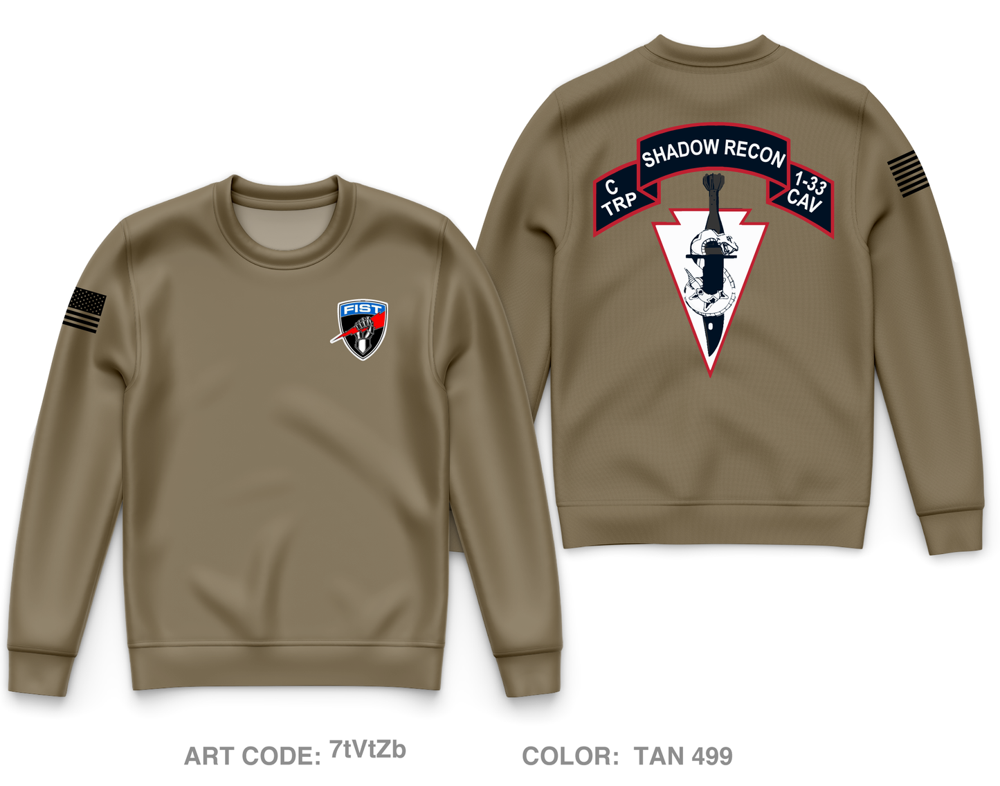 C Troop, 133 Cav, 3 BCT, 101st ABN DIV Core Men's Crewneck Performance Sweatshirt - 7tVtZb