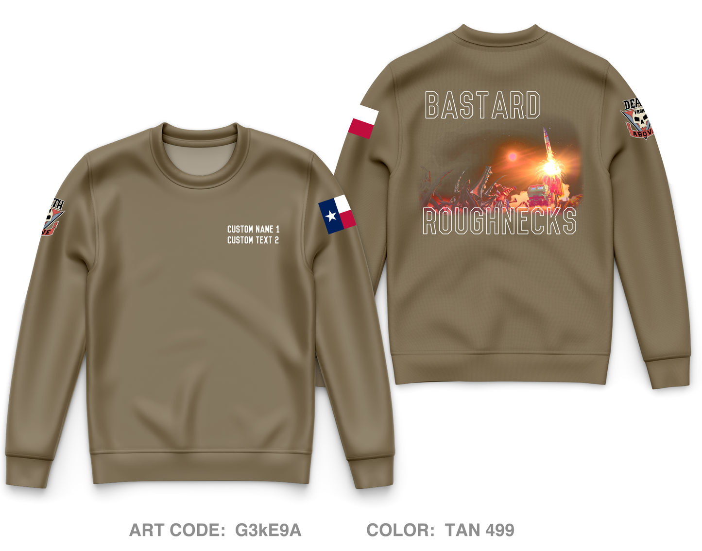 Custom Pltn, B Btry, 4 BN, 133rd FAR Core Men's Crewneck Performance Sweatshirt - G3kE9A