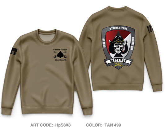 Bravo Troop, 3-17 ACS, 3CAB Core Men's Crewneck Performance Sweatshirt - HpS8X8