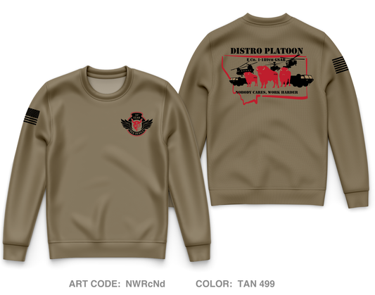 E co. 1-189th GSAB Core Men's Crewneck Performance Sweatshirt - NWRcNd