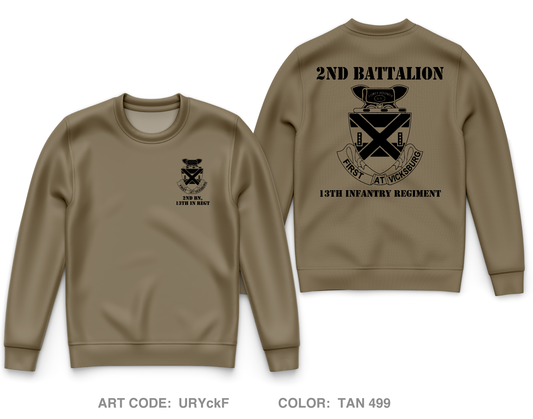 2 BN 13th INF Core Men's Crewneck Performance Sweatshirt - URYckF